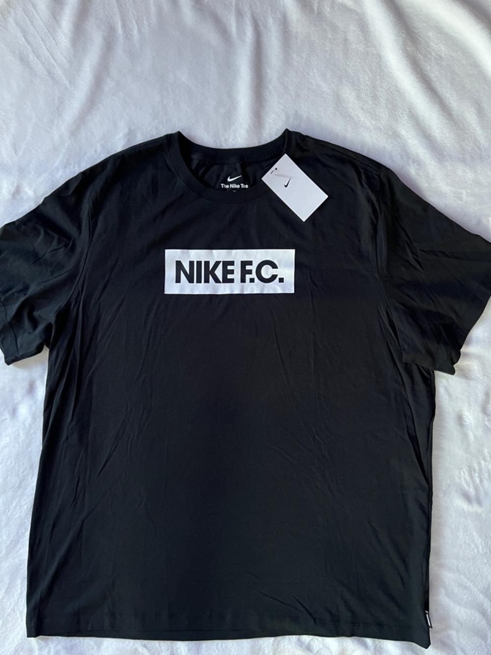 Nike Black Short Sleeve Tee with White NIKE F.C. Chest Box Logo